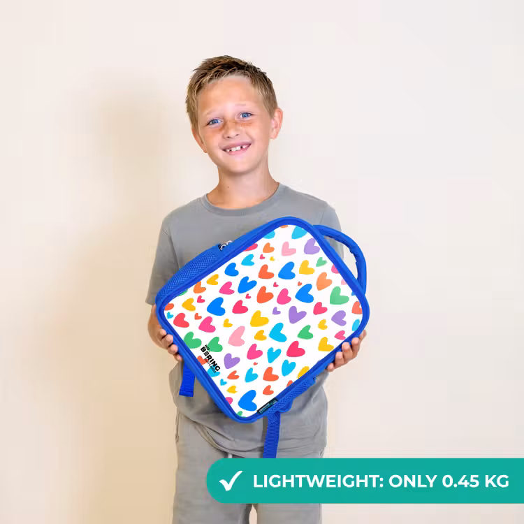 Kids backpack - Blue - Colored hearts — 3