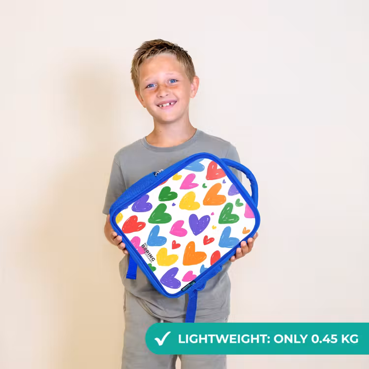 Kids backpack - Blue - Colored hearts — 3