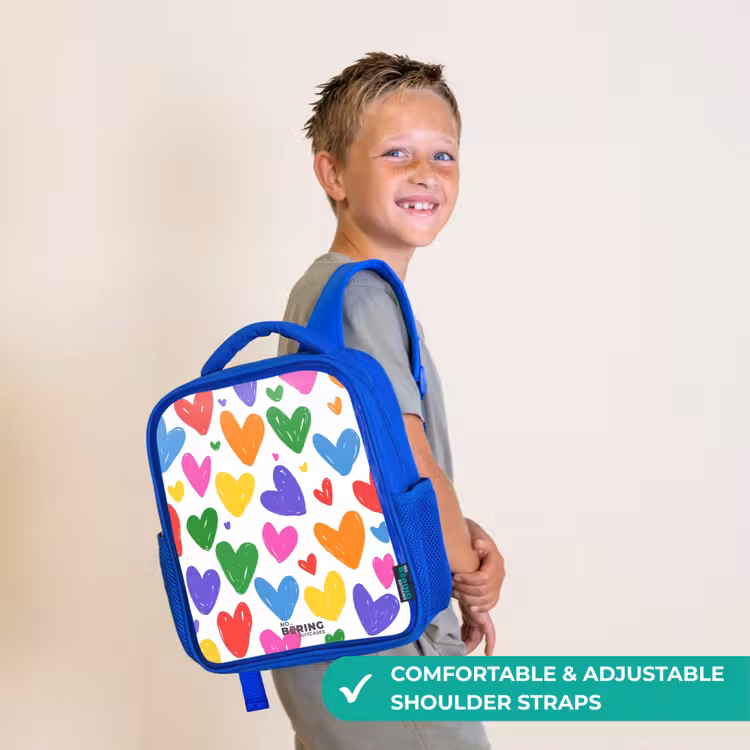 Kids backpack - Blue - Colored hearts — 4