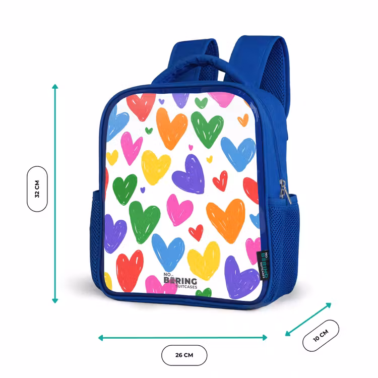 Kids backpack - Blue - Colored hearts — 6