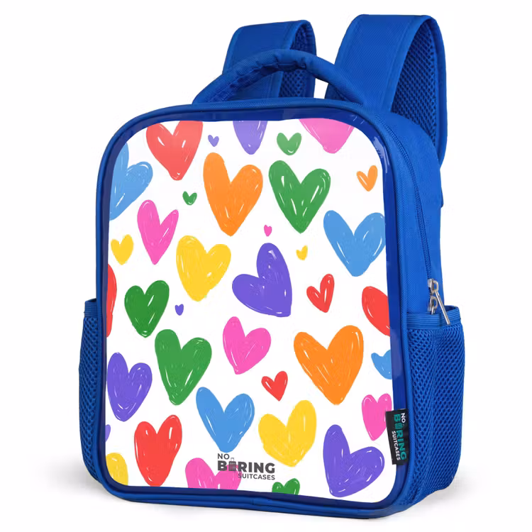 Kids backpack - Blue - Colored hearts — 7