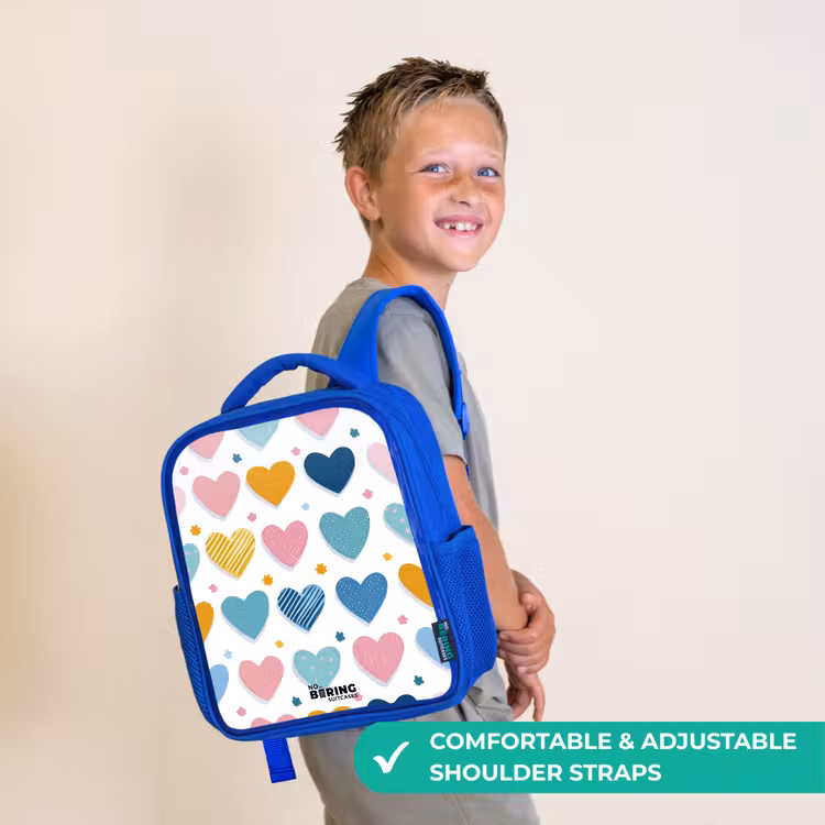Kids backpack - Blue - Heart pattern — 4