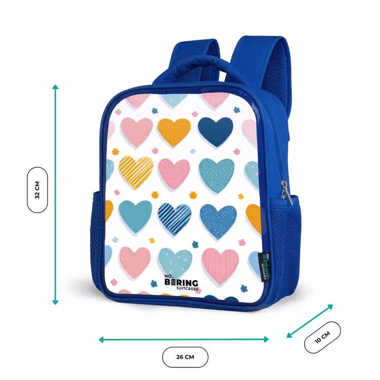 Kids backpack - Blue - Heart pattern — 6