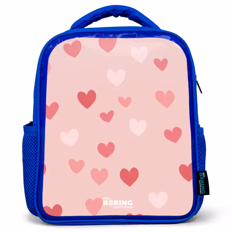 Kids backpack - Blue - Hearts — 1