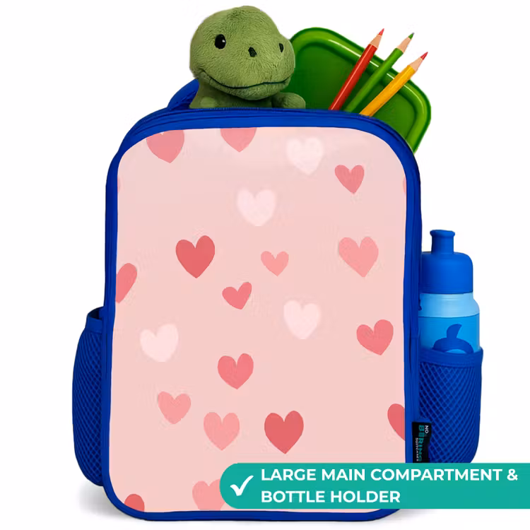 Kids backpack - Blue - Hearts — 5