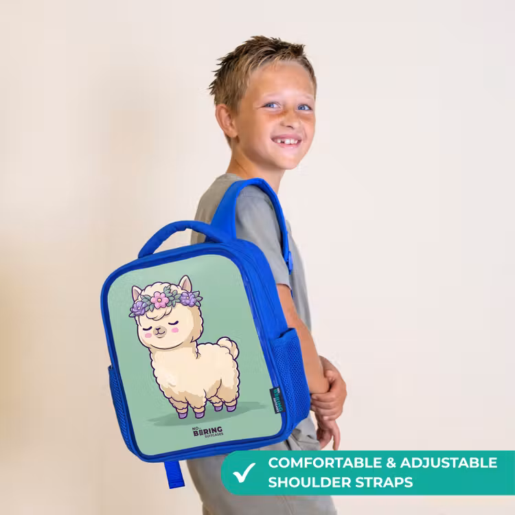 Kids backpack - Blue - Kawai - Alpaca - Green — 4