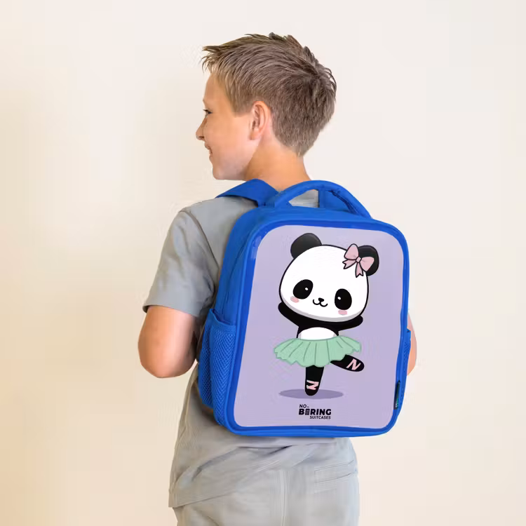 Kids backpack - Blue - Kawai - Ballet - Panda — 2