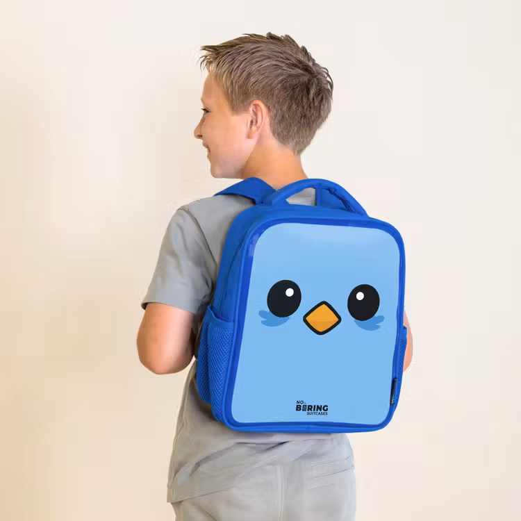 Kids backpack - Blue - Kawai - Bird - Blue — 2
