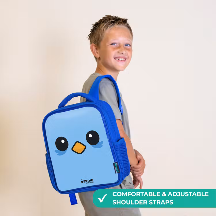 Kids backpack - Blue - Kawai - Bird - Blue — 4
