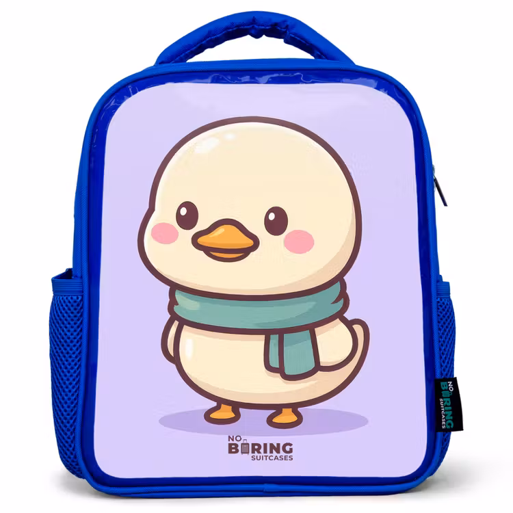 Kids backpack - Blue - Kawai - Duck - Scarf — 1