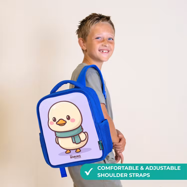 Kids backpack - Blue - Kawai - Duck - Scarf — 4