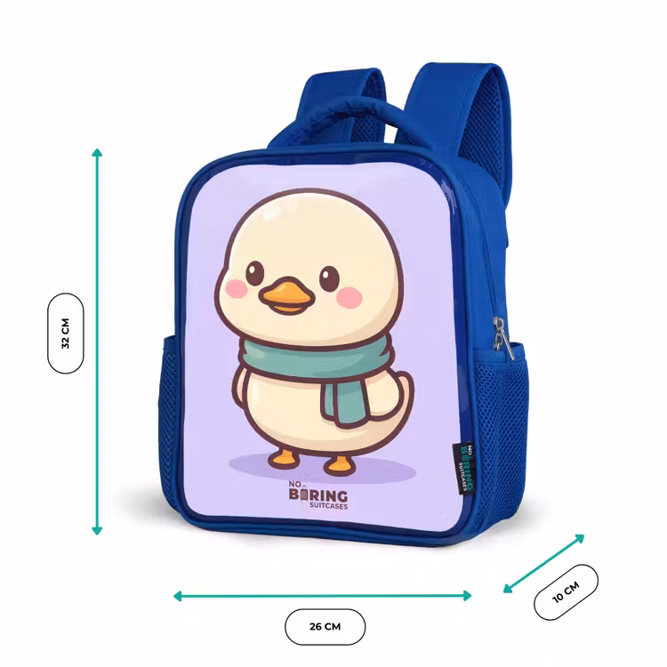 Kids backpack - Blue - Kawai - Duck - Scarf — 6