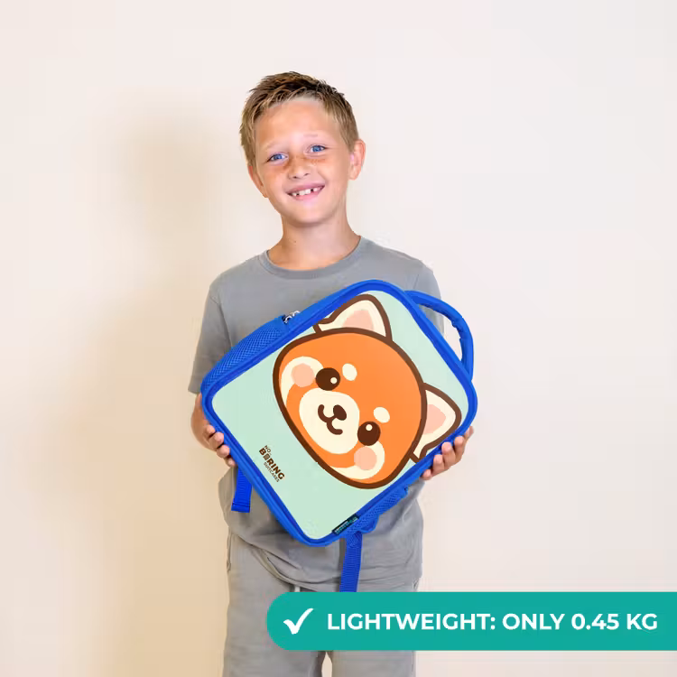 Kids backpack - Blue - Kawai - Red panda - Green — 3