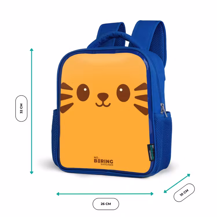 Kids backpack - Blue - Kawai - Tiger - Orange — 6