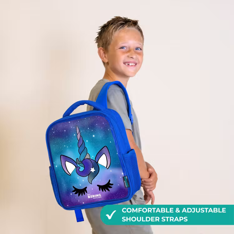 Kids backpack - Blue - Purple unicorn — 4