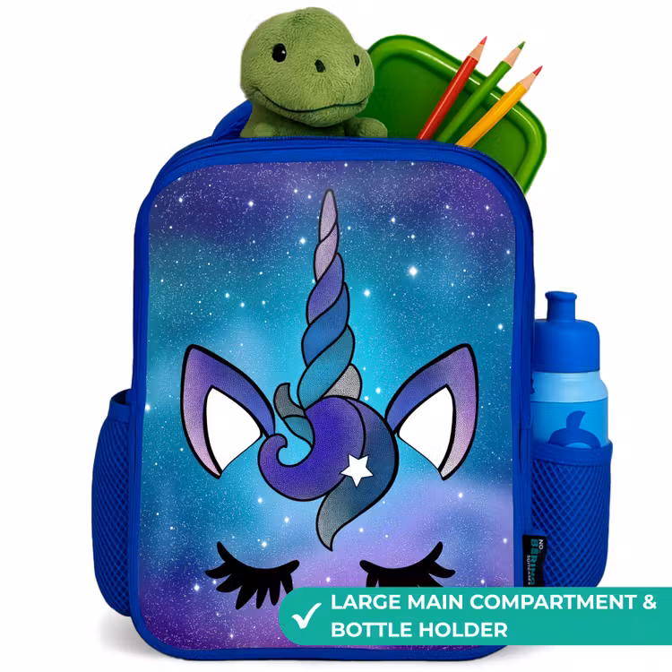 Kids backpack - Blue - Purple unicorn — 5