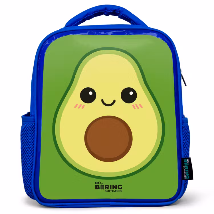 Kids backpack with name - Blue - Kawai - Avocado - Green — 1