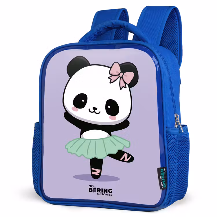 Kids backpack with name - Blue - Kawai - Ballet - Panda — 7