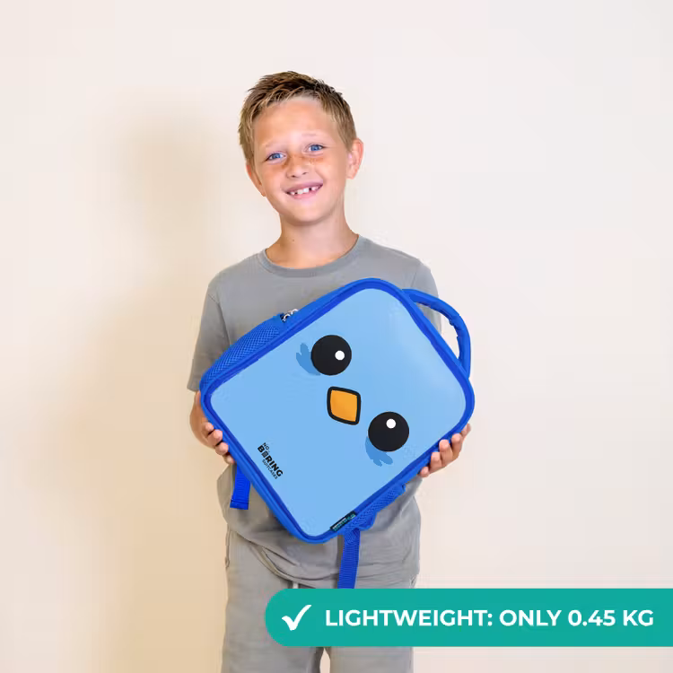 Kids backpack with name - Blue - Kawai - Bird - Blue — 3