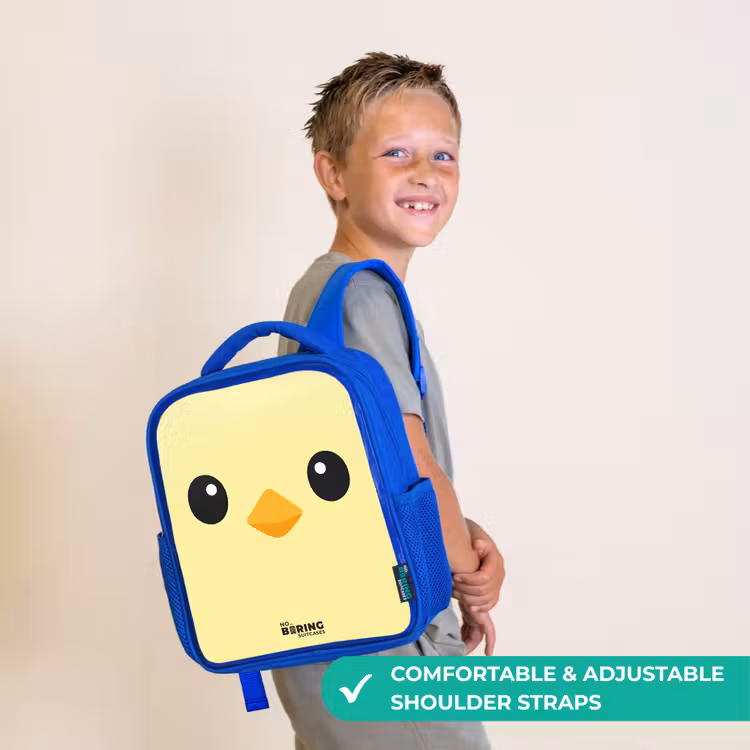 Kids backpack with name - Blue - Kawai - Chick - Yellow — 4