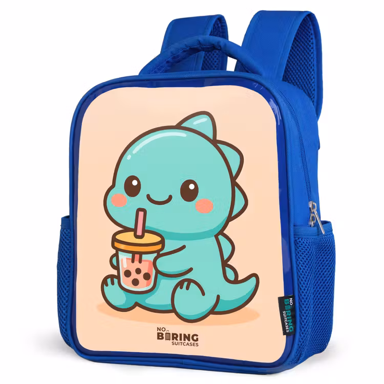 Kids backpack with name - Blue - Kawai - Dino - Bubbletea — 7