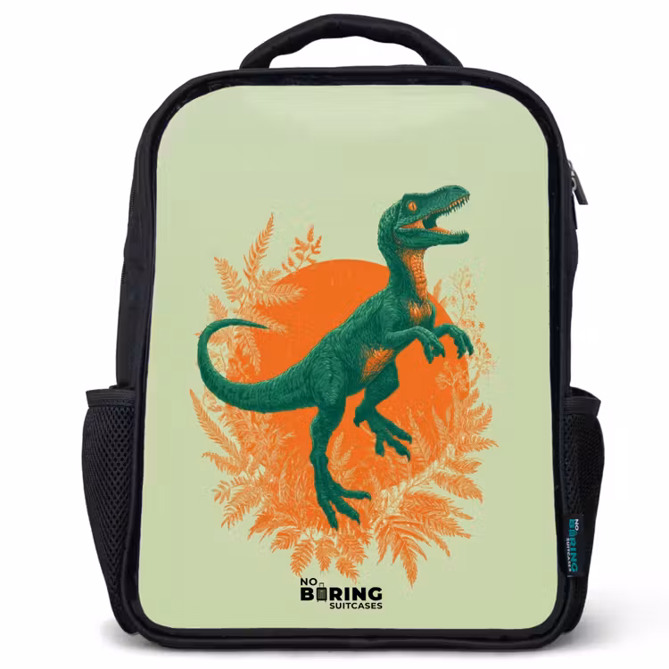 Kids backpack - Black - Dino - Nature - Green — 1
