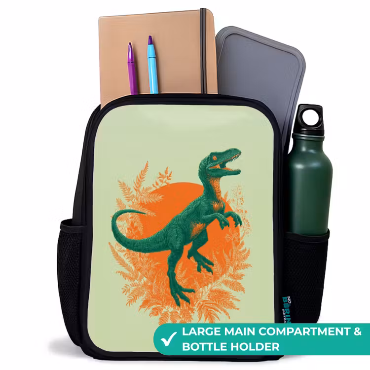 Kids backpack - Black - Dino - Nature - Green — 10