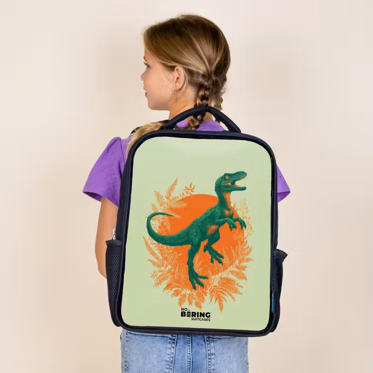 Kids backpack - Black - Dino - Nature - Green — 4