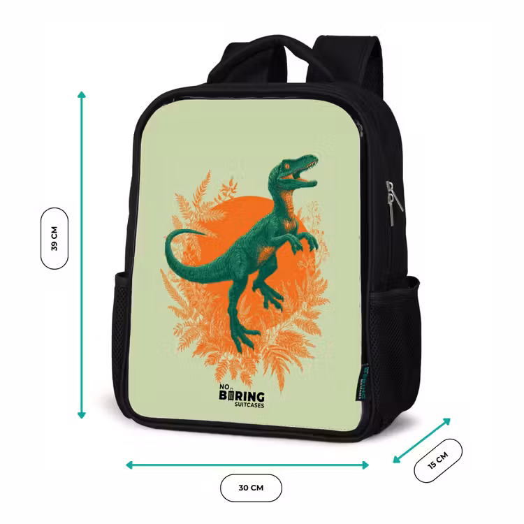 Kids backpack - Black - Dino - Nature - Green — 8