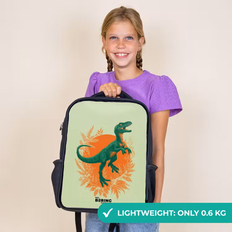 Kids backpack - Black - Dino - Nature - Green — 9