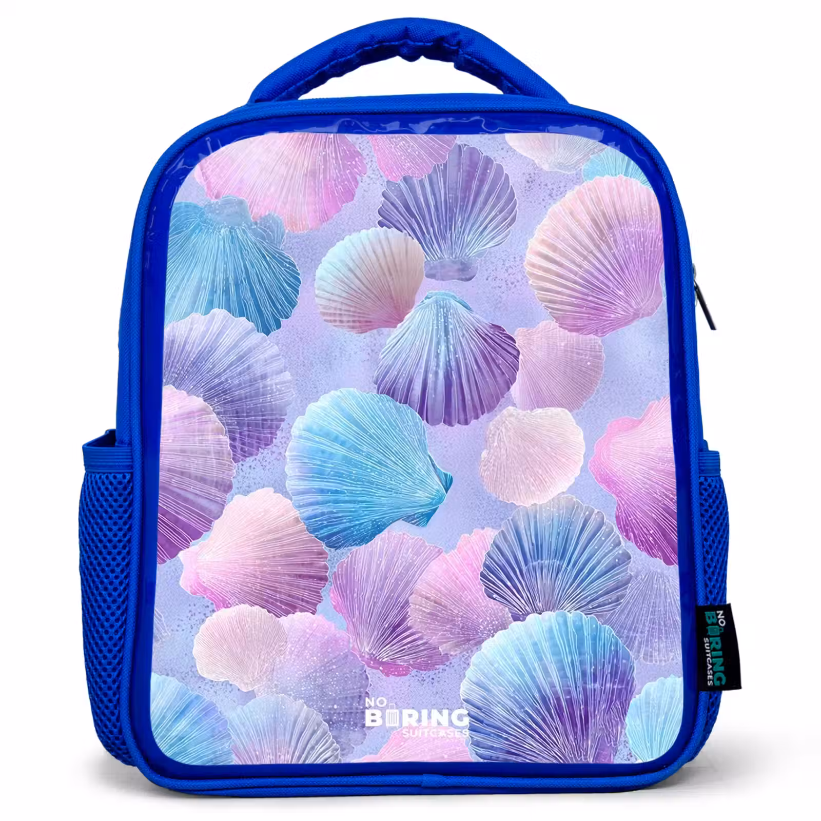 Kids backpack - Blue - Colored shells on a purple background — 1