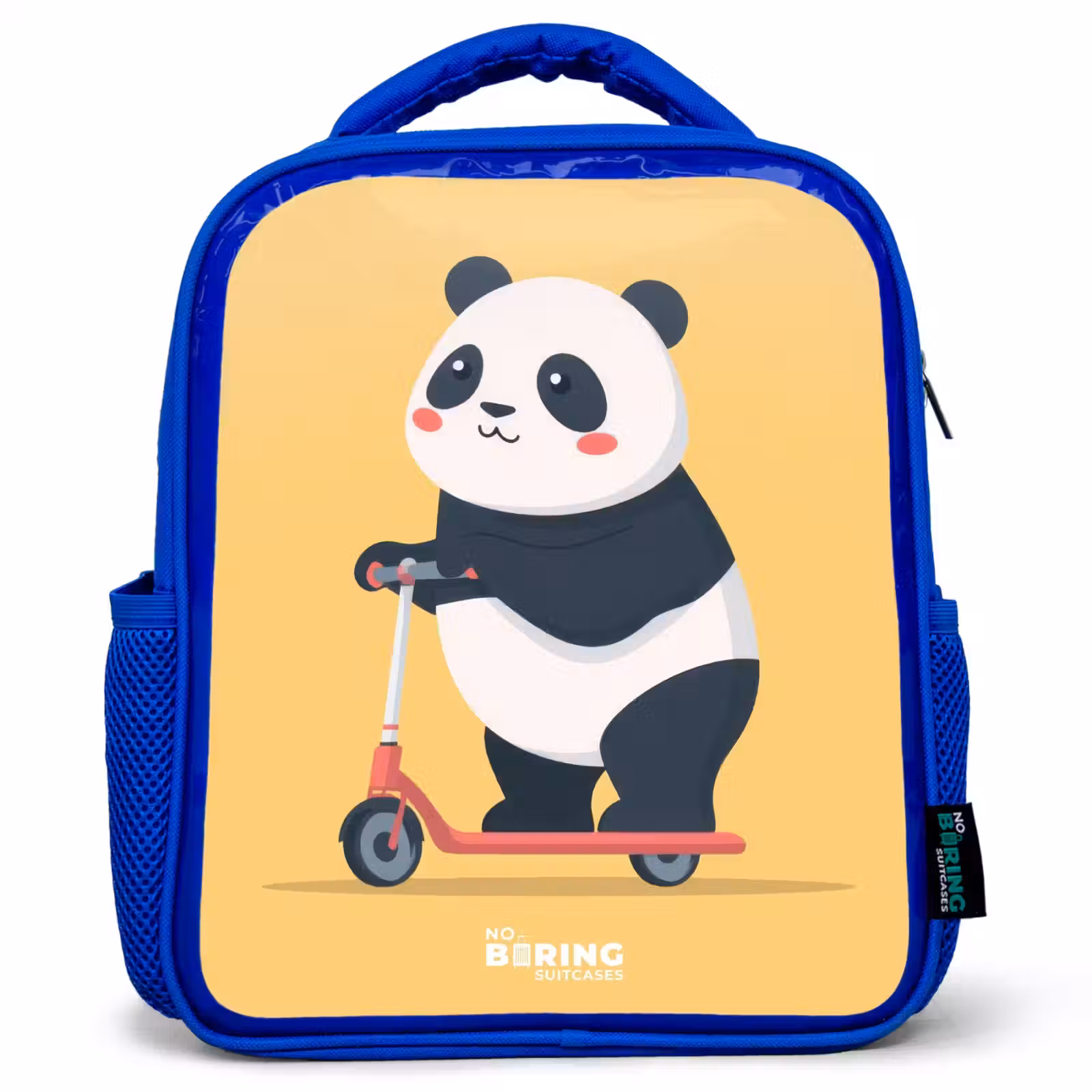 Kids backpack with name - Blue - Panda - Step - Yellow — 1