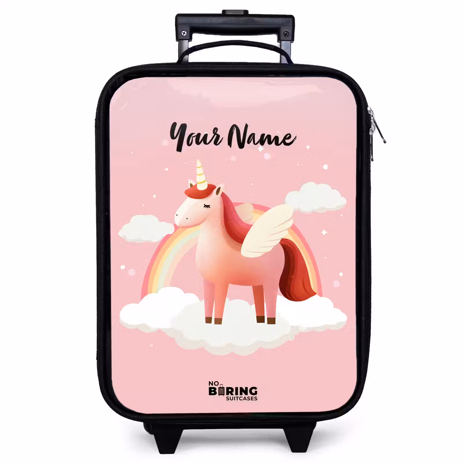 Children's suitcase - Unicorn - Wings - Pink - Rainbow — 1