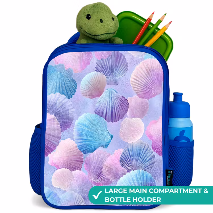 Kids backpack - Blue - Colored shells on a purple background — 5