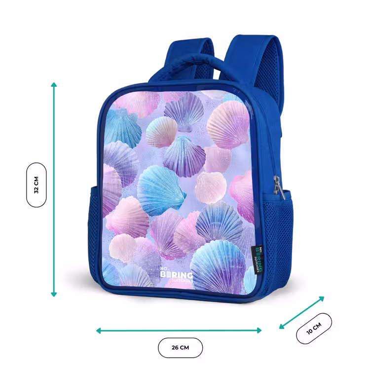 Kids backpack - Blue - Colored shells on a purple background — 6