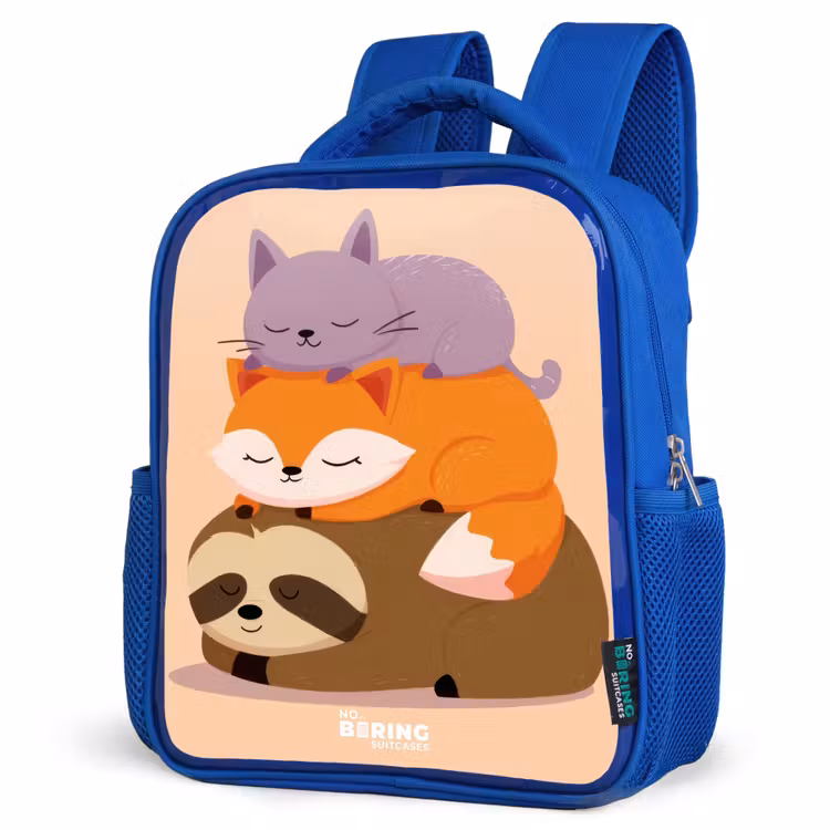 Kids backpack with name - Blue - Animals - Sleep - Together — 7