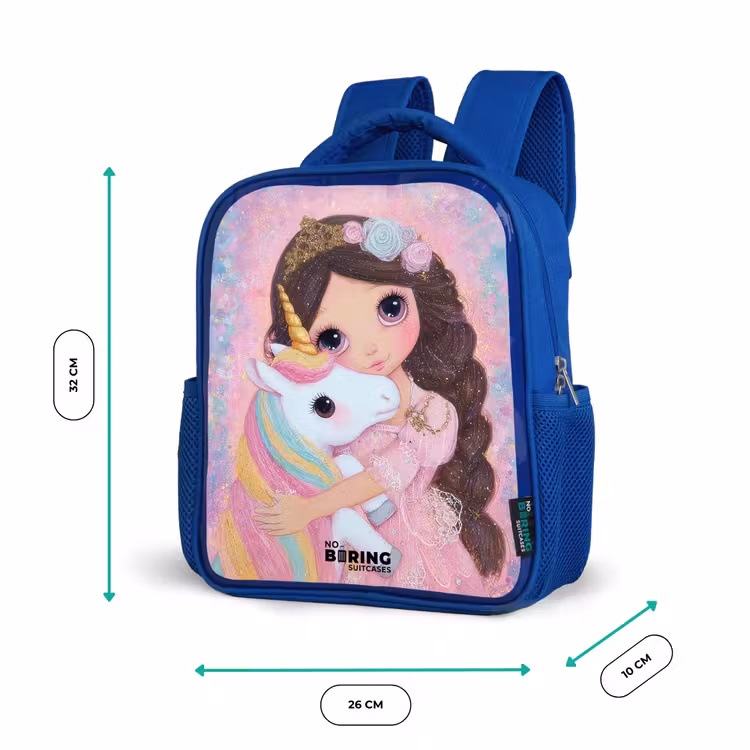 Kids backpack with name - Blue - Girl - Unicorn - Glitter — 6