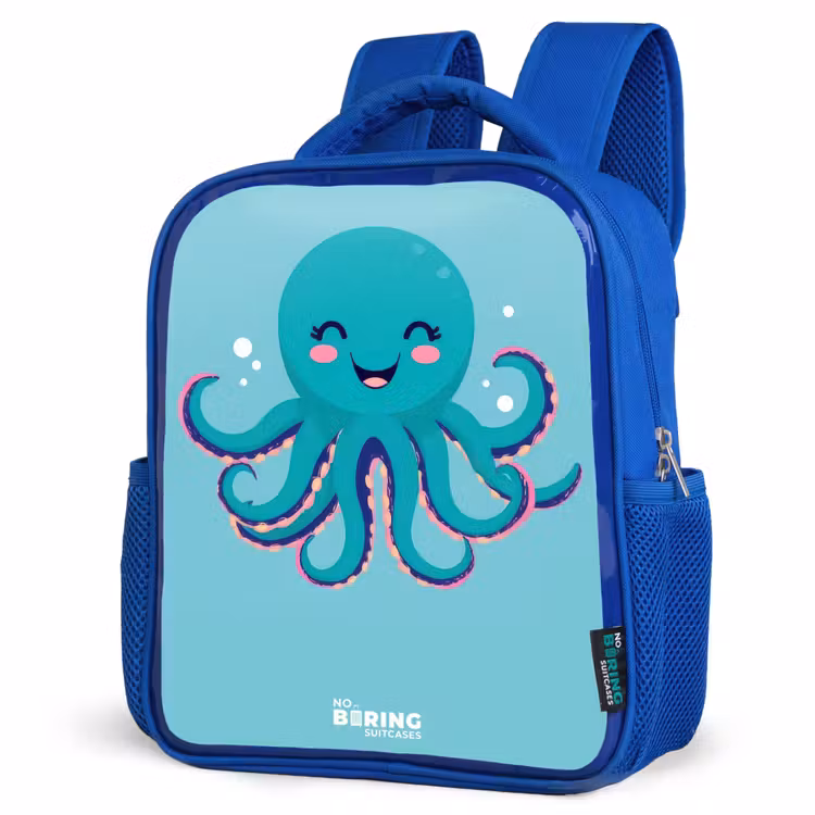 Kids backpack with name - Blue - Octopus - Water - Blue — 7