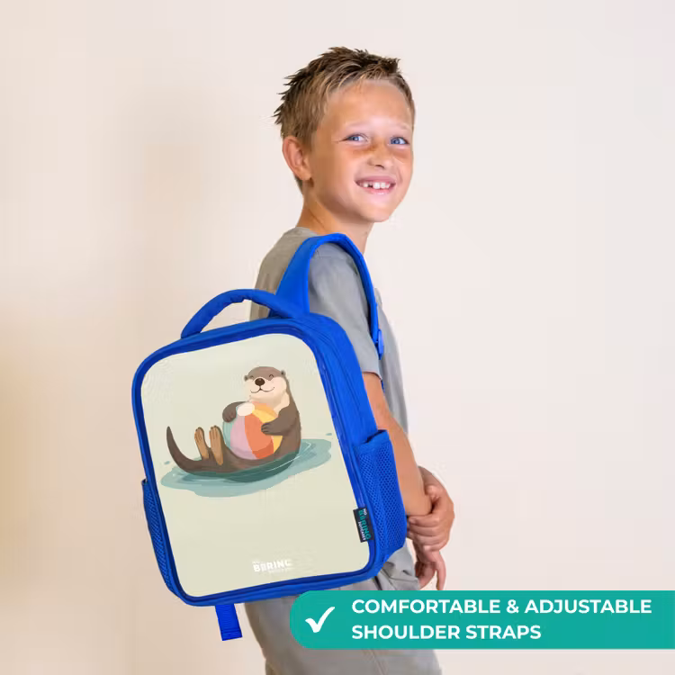 Kids backpack with name - Blue - Otter - Beach Ball - Water — 4
