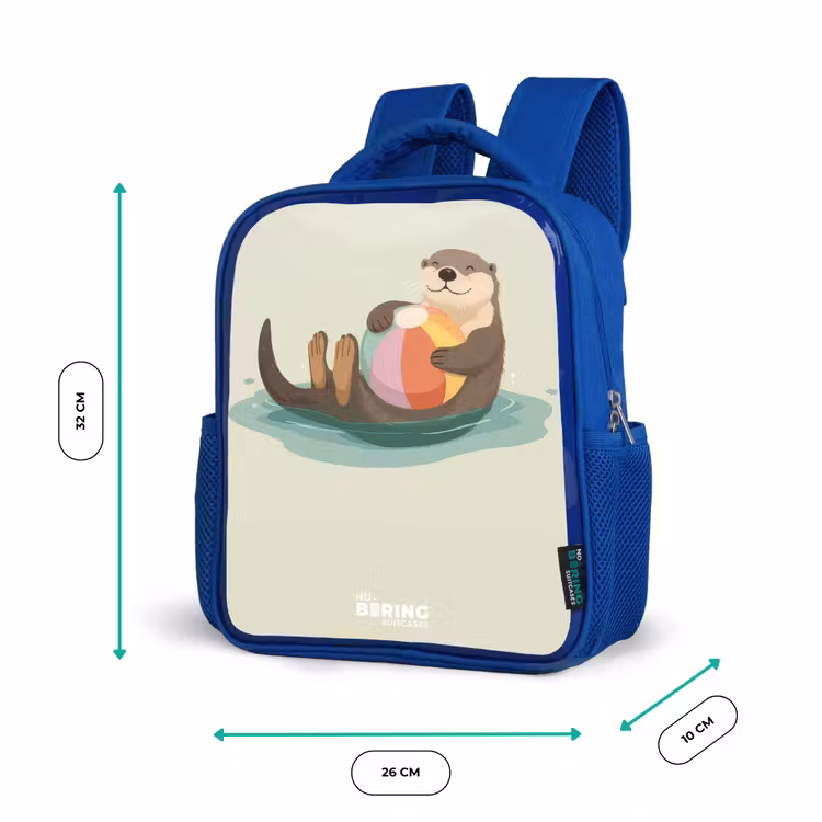 Kids backpack with name - Blue - Otter - Beach Ball - Water — 6