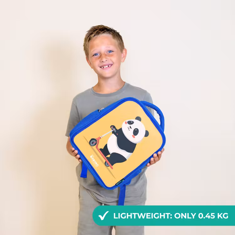 Kids backpack with name - Blue - Panda - Step - Yellow — 3