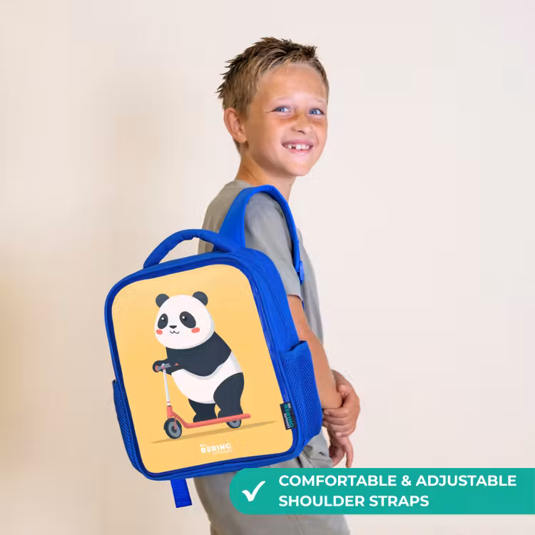 Kids backpack with name - Blue - Panda - Step - Yellow — 4
