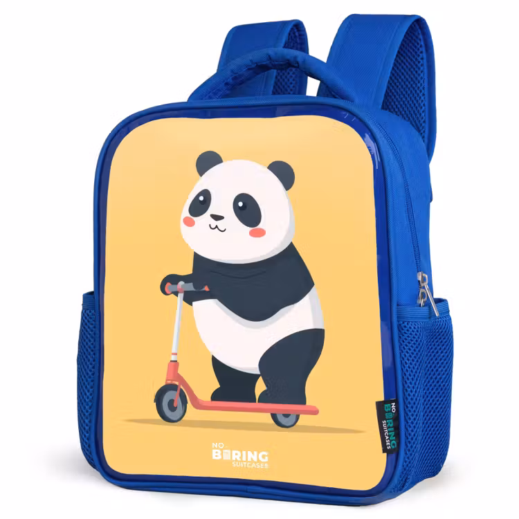 Kids backpack with name - Blue - Panda - Step - Yellow — 7