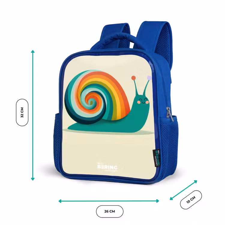 Kids backpack with name - Blue - Snail - Rainbow - Colorful — 6