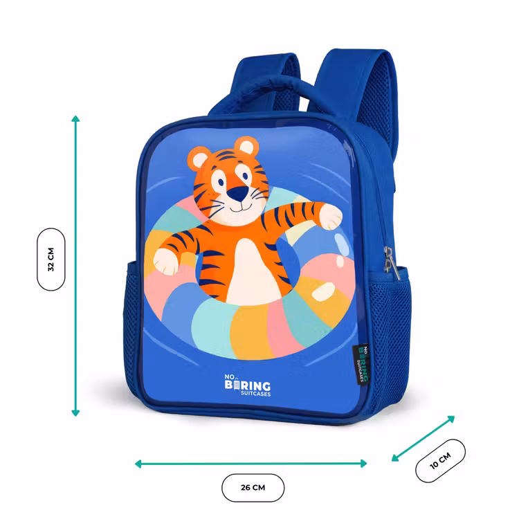 Kids backpack with name - Blue - Tiger - Swimming Band - Water — 6