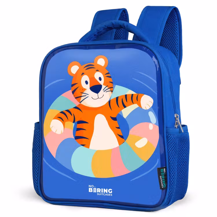 Kids backpack with name - Blue - Tiger - Swimming Band - Water — 7