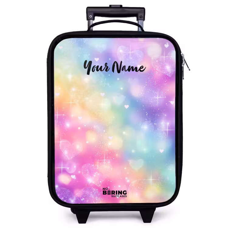 Children's suitcase - Light - Rainbow - Hearts — 1