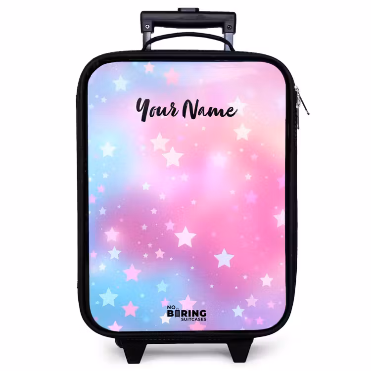 Children's suitcase - Stars - Pink - Blue — 1