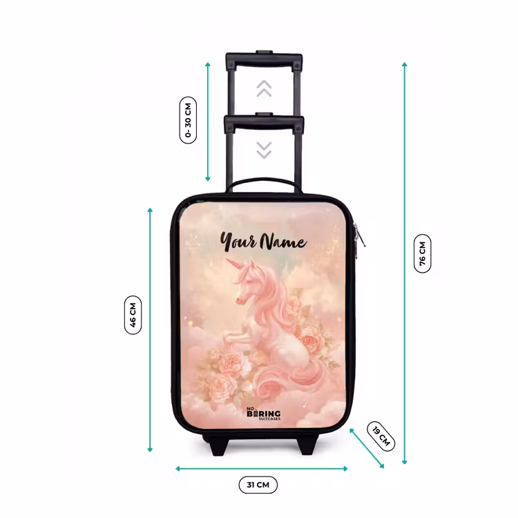 Children's suitcase - Unicorn - Clouds - Pink — 3