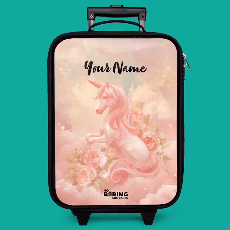 Children's suitcase - Unicorn - Clouds - Pink — 4